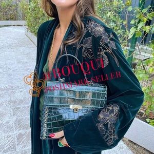 BLOGGERS FAV ZARA LIMITED EDITION VELVET EMBROIDERED BELTED KIMONO